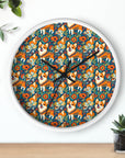 Corgi Carnival Couture Wall Clock