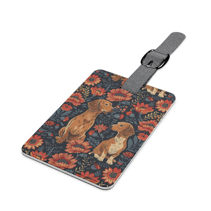 Floral Pawsome Dachsund Delight Luggage Tag