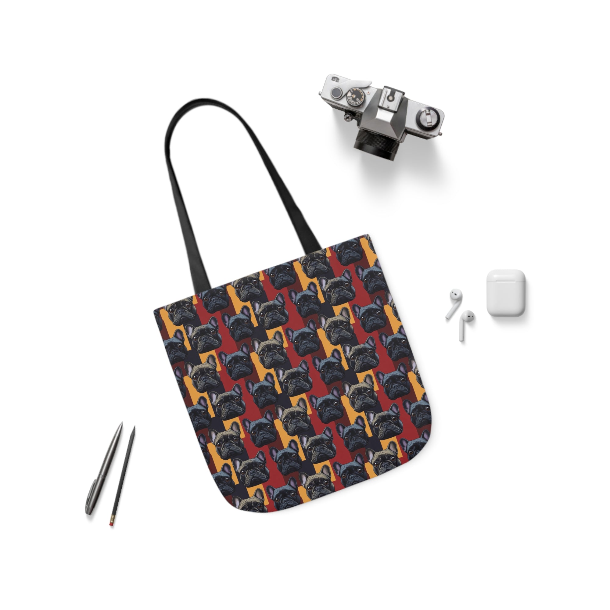 Chic Canine Checkmate - Frenchie Edition Canvas Tote Bag