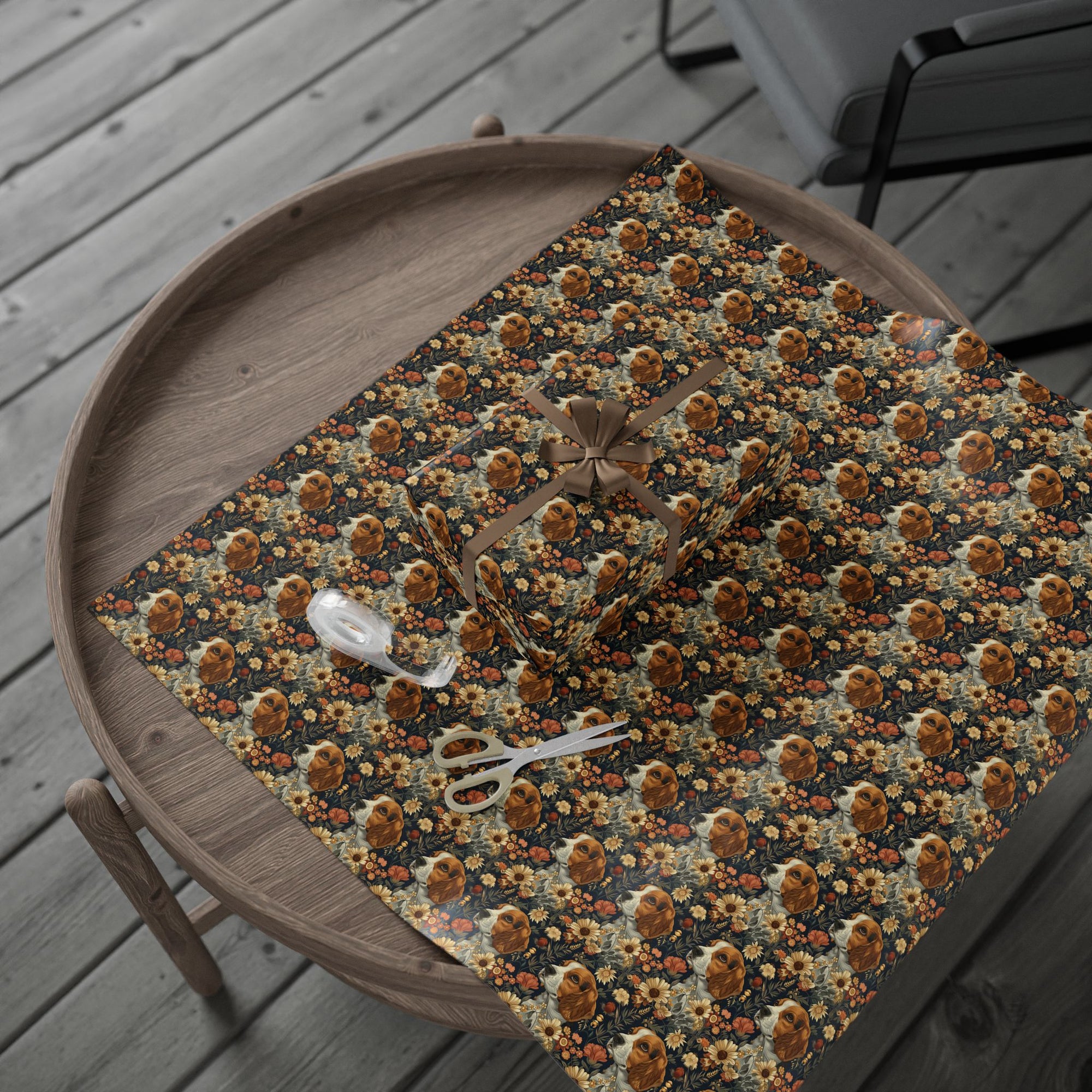 Beagle Blossoms Wrapping Paper