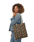 Dazzling Dachsund Blossoms & Foliage Canvas Tote Bag