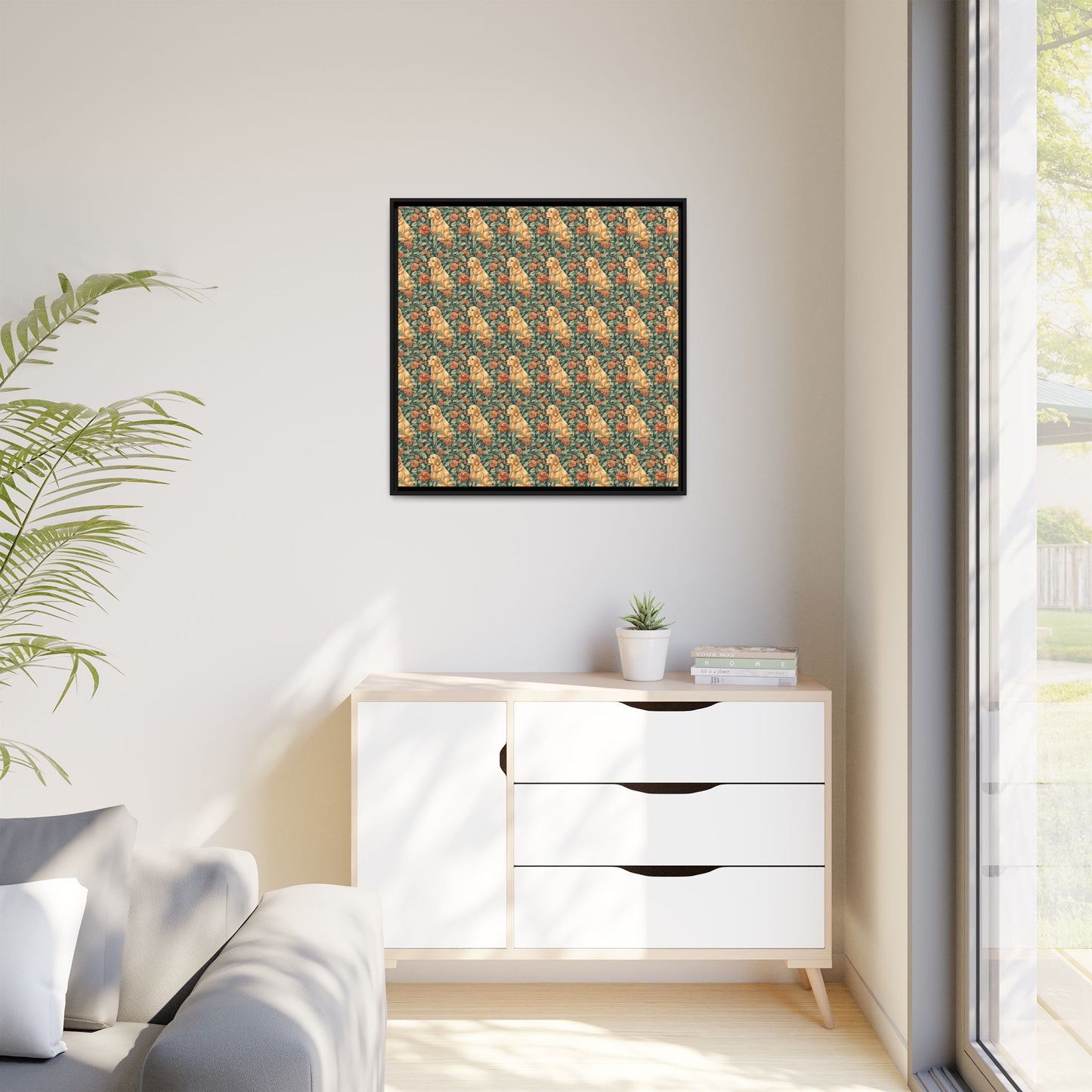 Blooming Goldie Glam Matte Canvas, Framed