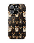 Nighttime Corgi Glow Stride Slim Phone Cases