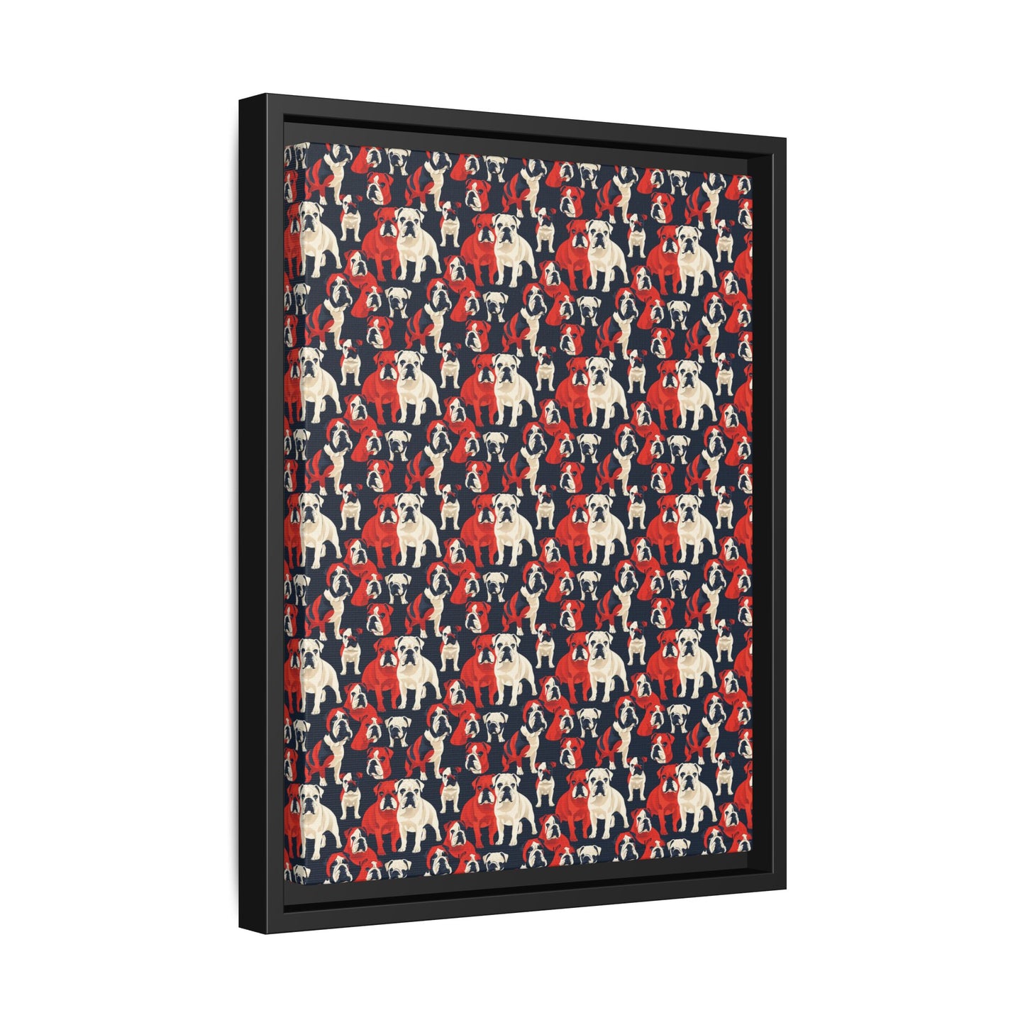 Bulldoggy Bliss Chomper Matte Canvas, Framed