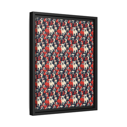 Bulldoggy Bliss Chomper Matte Canvas, Framed