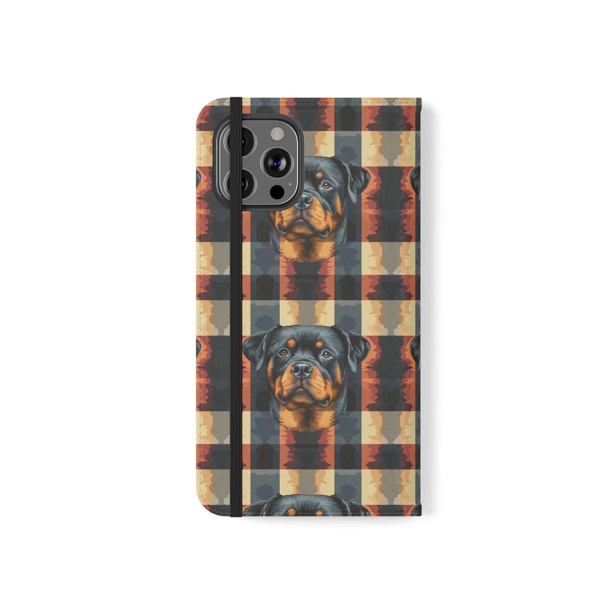 Pawsome Rottweiler Royalty Plaid Flip Cases