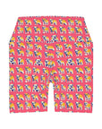 Bubblegum Glamour Bulldog Bouquet High Waisted Yoga Shorts