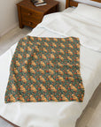 Blooming Goldie Glam Velveteen Plush Blanket