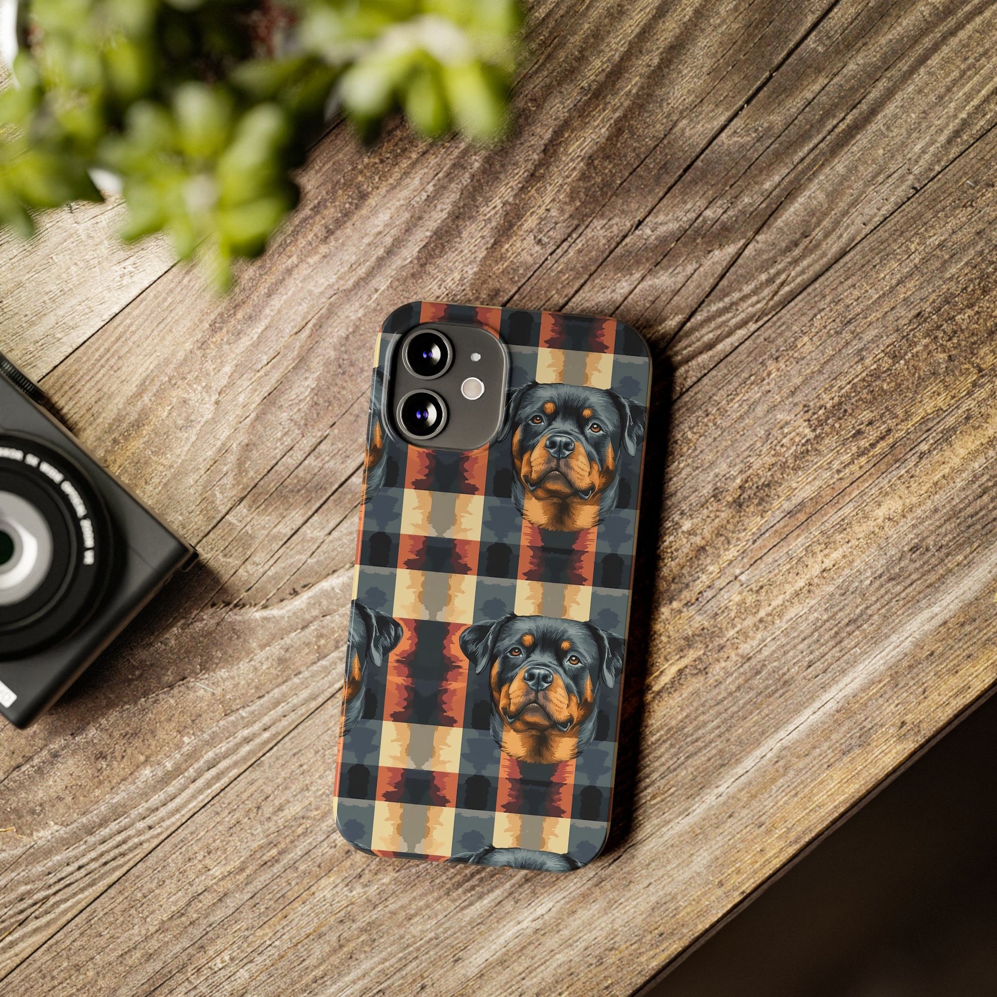 Pawsome Rottweiler Royalty Plaid Slim Phone Cases