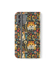 Corgi Rainbow Vine Dream Flip Cases