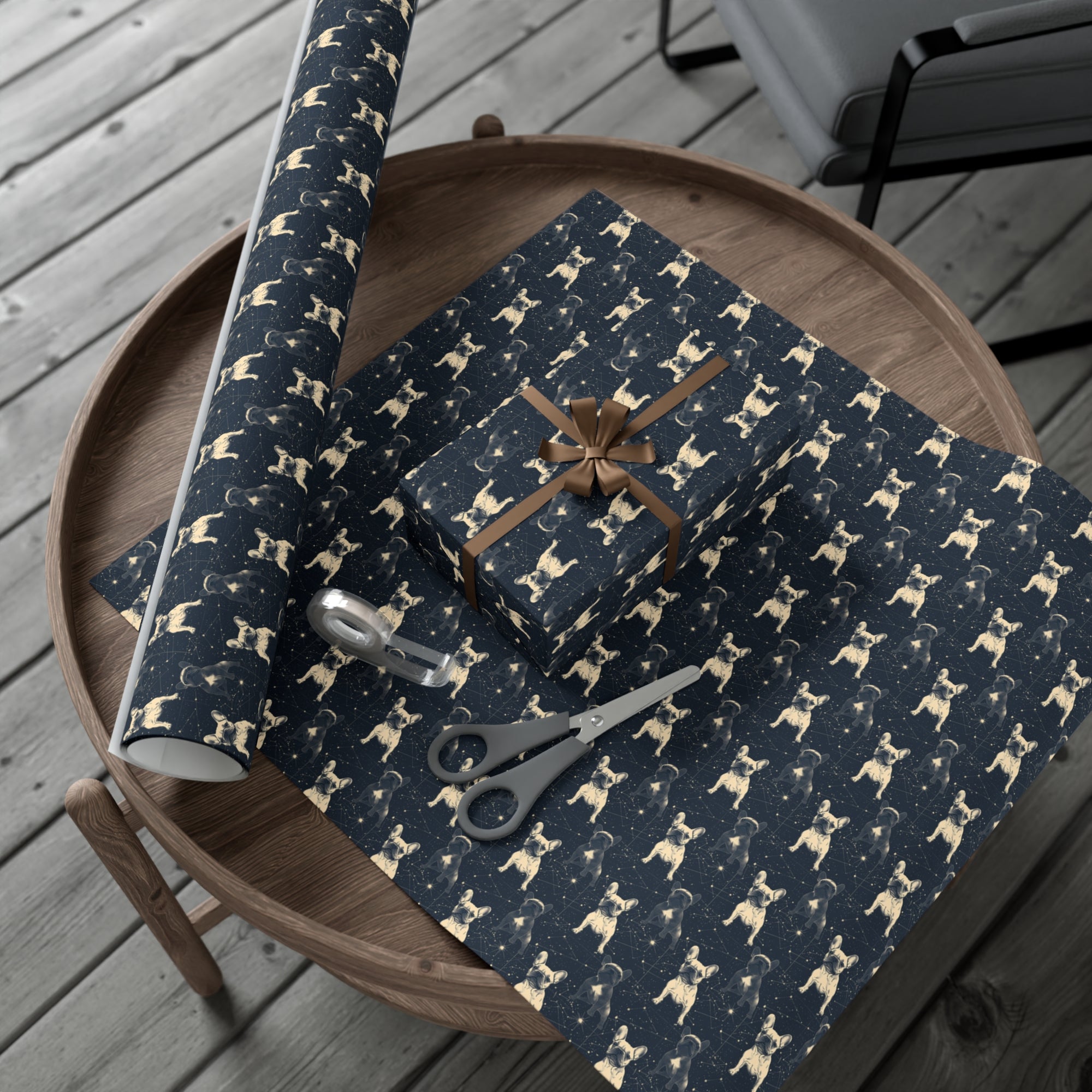 Frenchie Celestial Soar Gift Wrap Papers