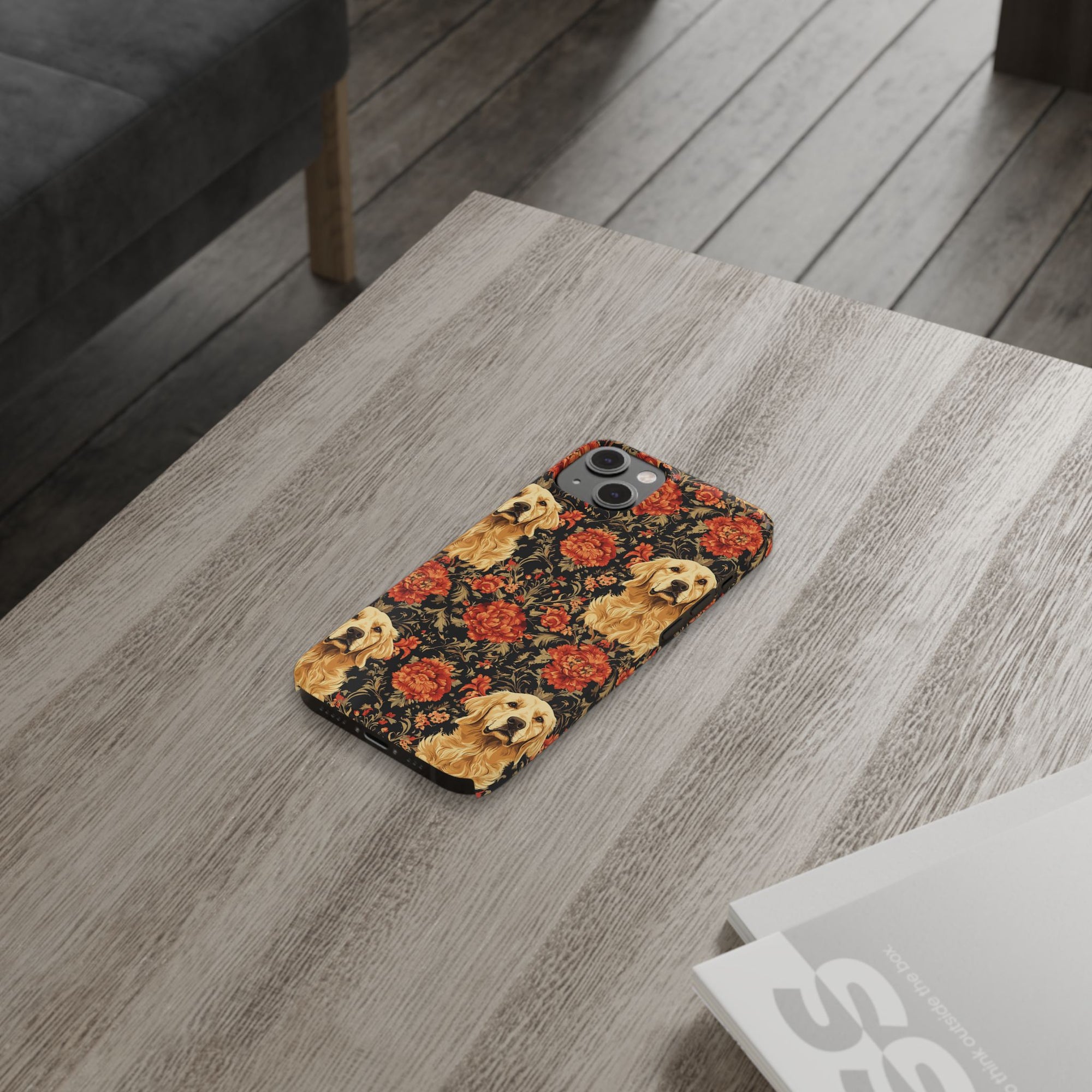 Golden Pawsatronic Tapestry Slim Phone Cases