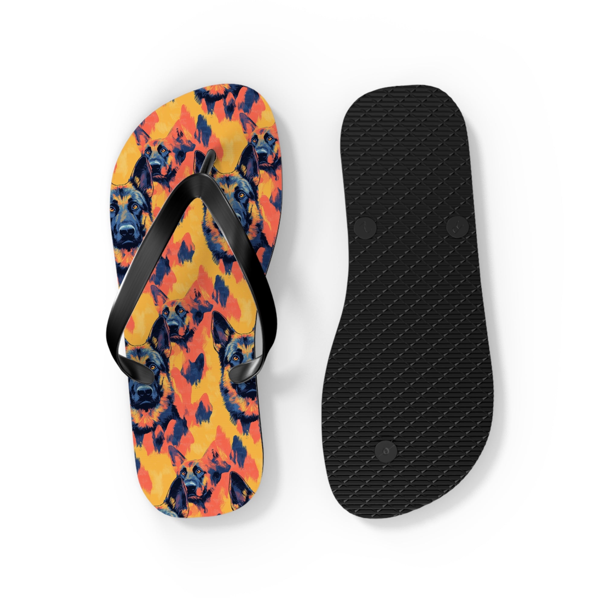 Impressionistic German Shepherds Flip Flops