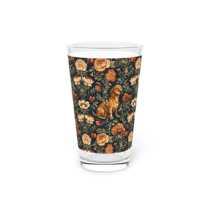 Dazzling Dachsund Blossoms & Foliage Pint Glass