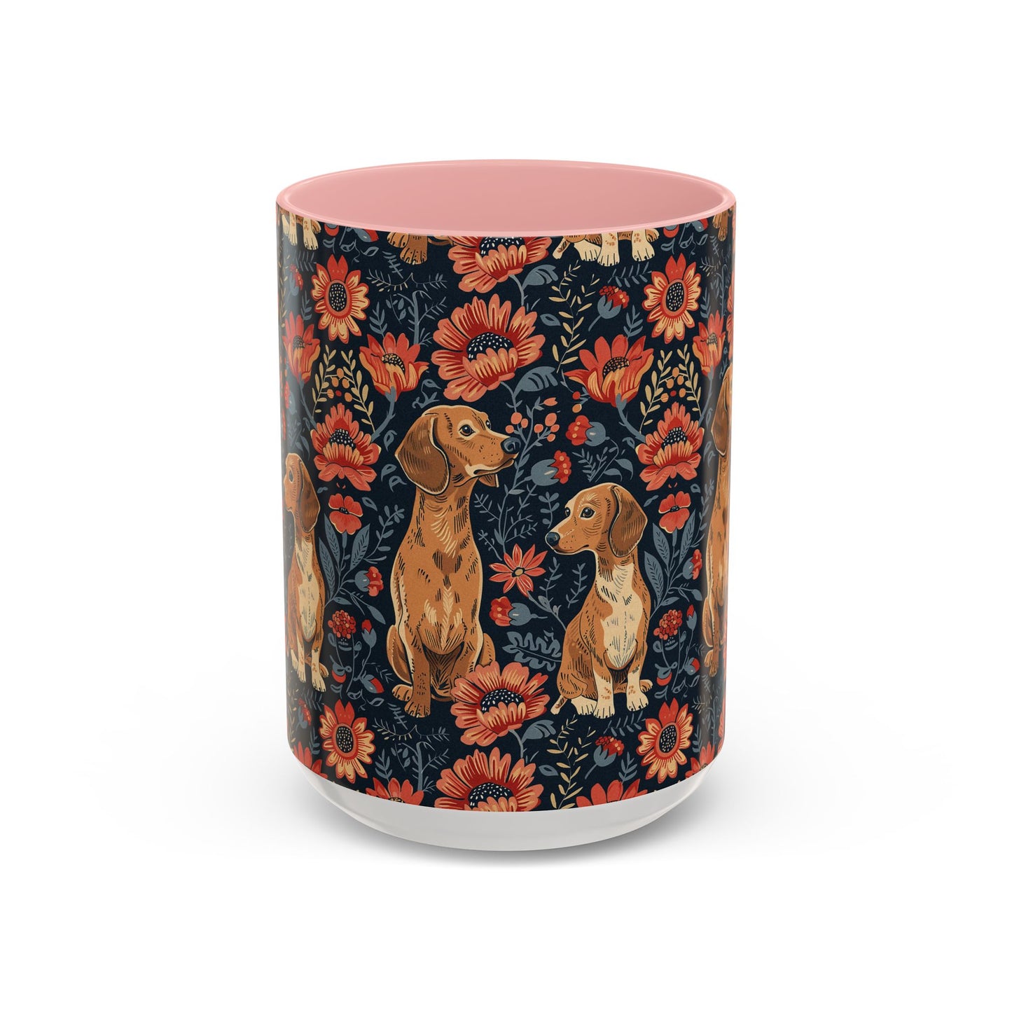 Floral Pawsome Dachsund Delight Accent Coffee Mug