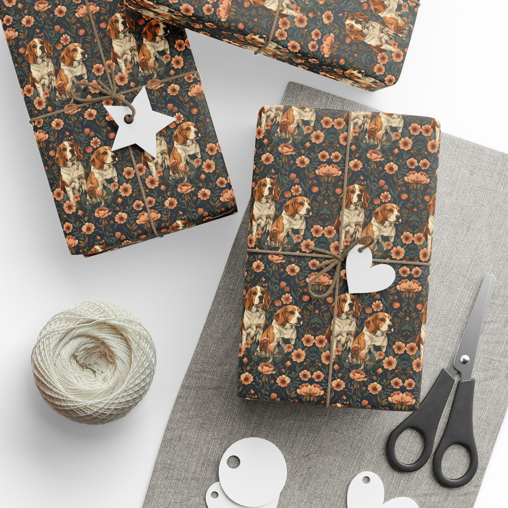 Beagle Blossom Bonanza Wrapping Paper