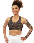 Dapper Dachshund Embroidery Elegance Seamless Sports Bra