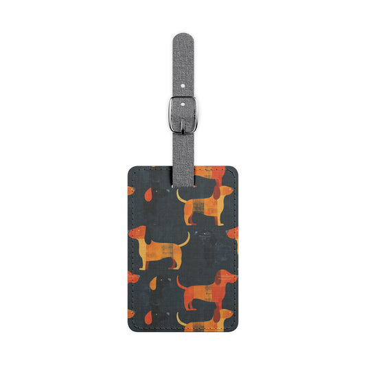 Dapper Dachshund Noir Glow Luggage Tag