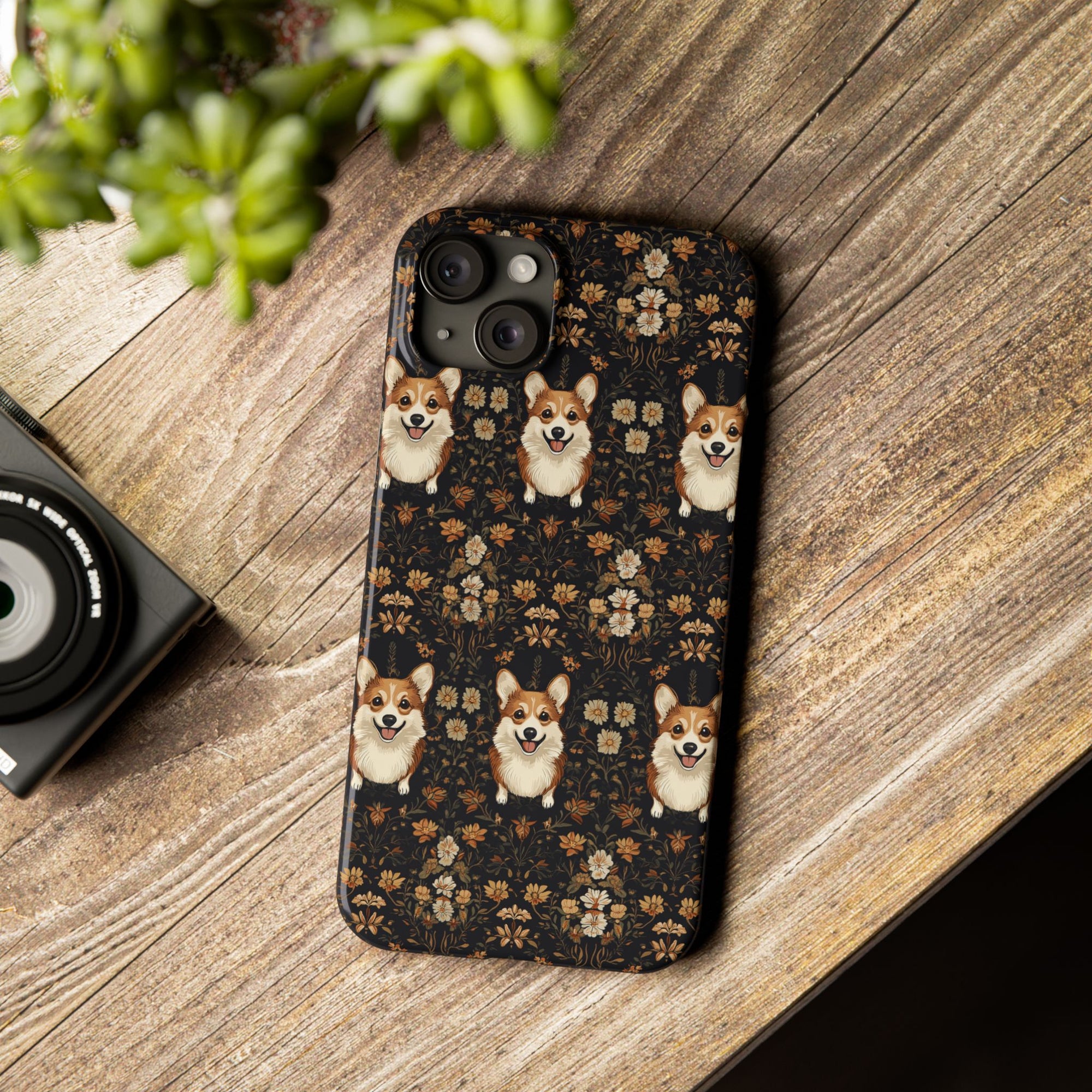 Nighttime Corgi Glow Stride Slim Phone Cases