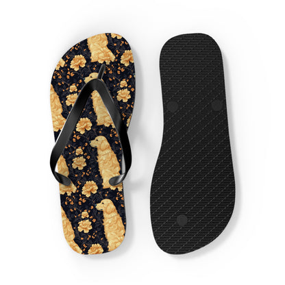 Golden Paws Floral Frenchie Flip Flops