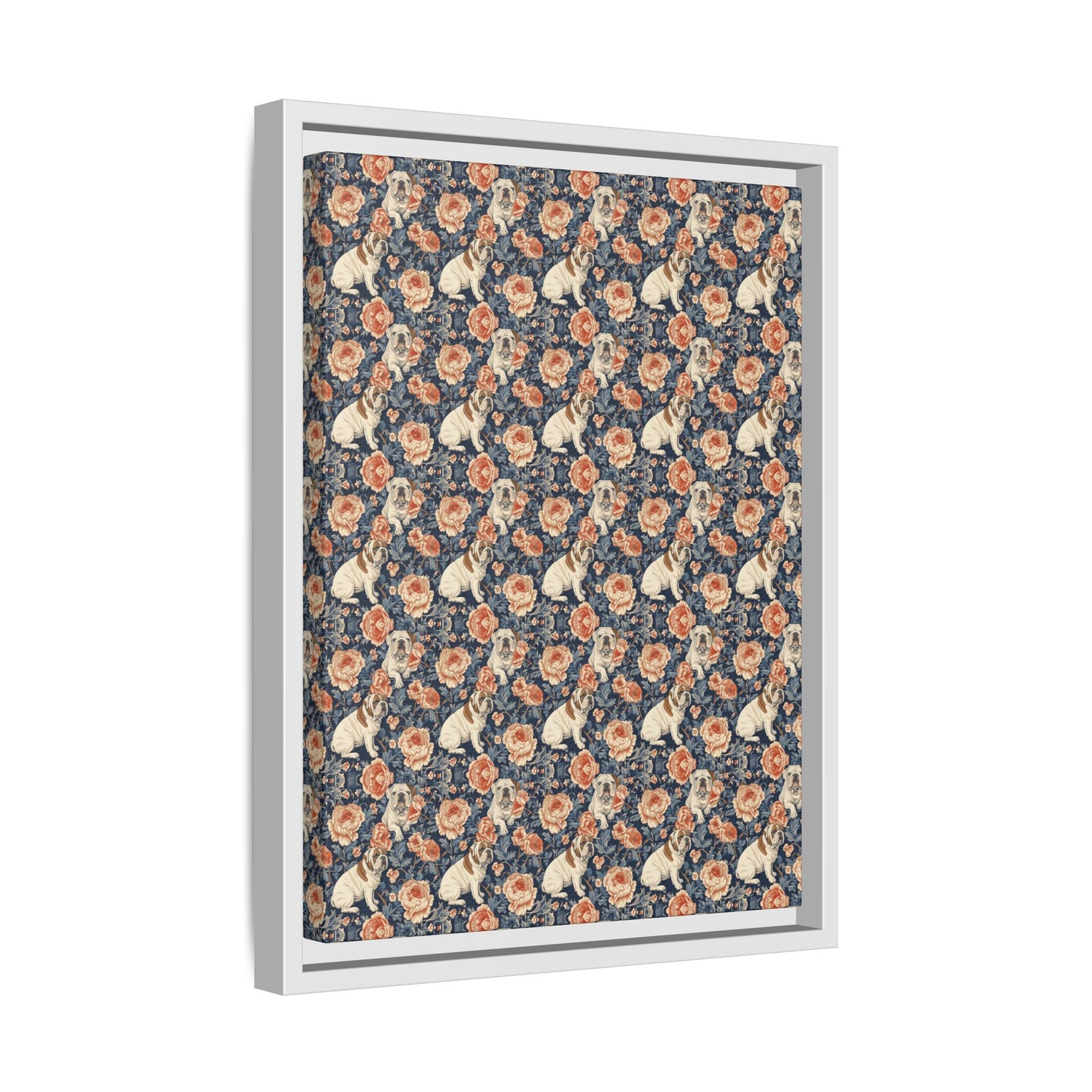 Blooming Bulldog Beauty Matte Canvas, Framed