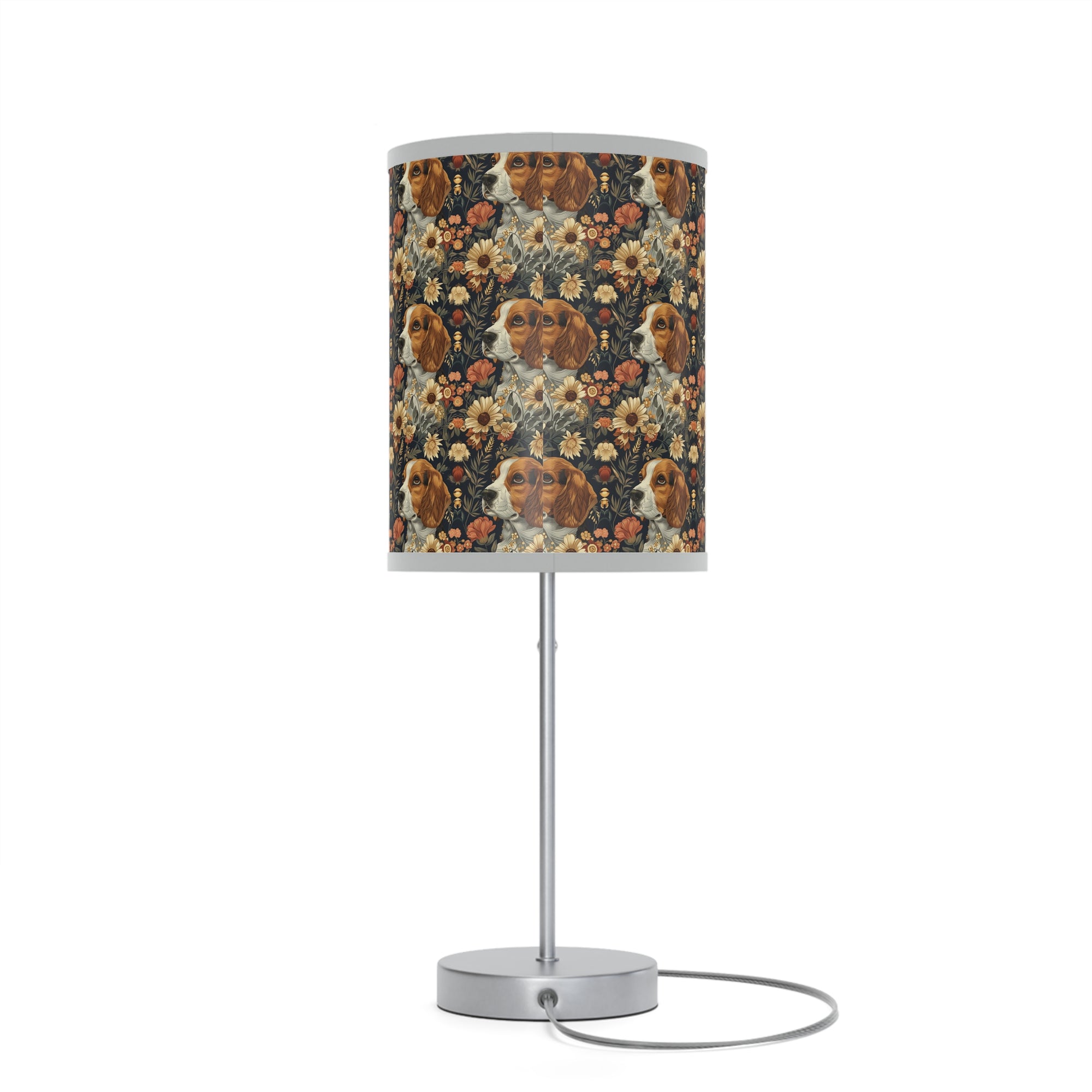 Beagle Blossoms Lamp on a Stand