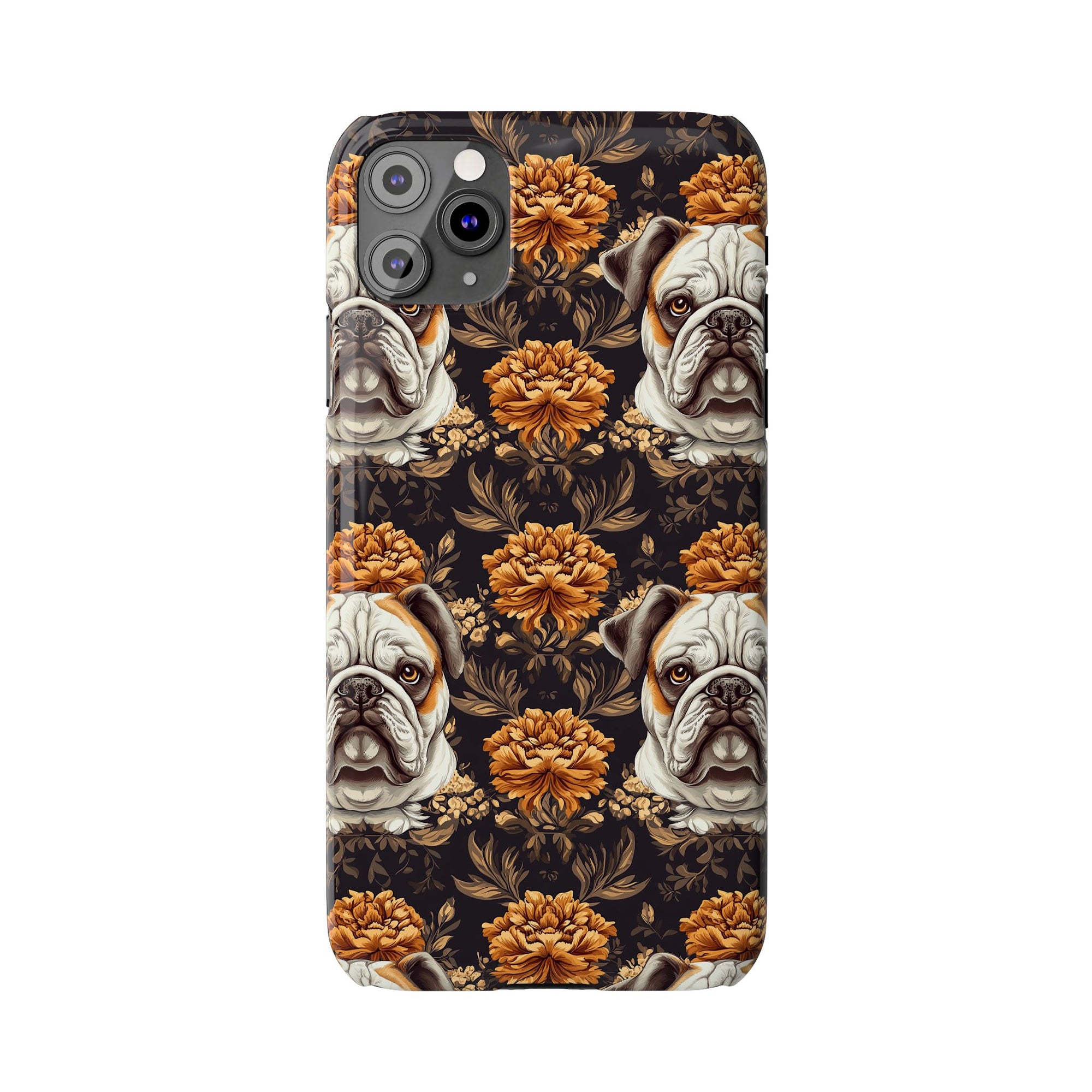 Bloomingly Bulldogistic Bouquet Slim Phone Cases