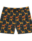 Dapper Dachshund Noir Glow Men's Mid-Length Swim Shorts