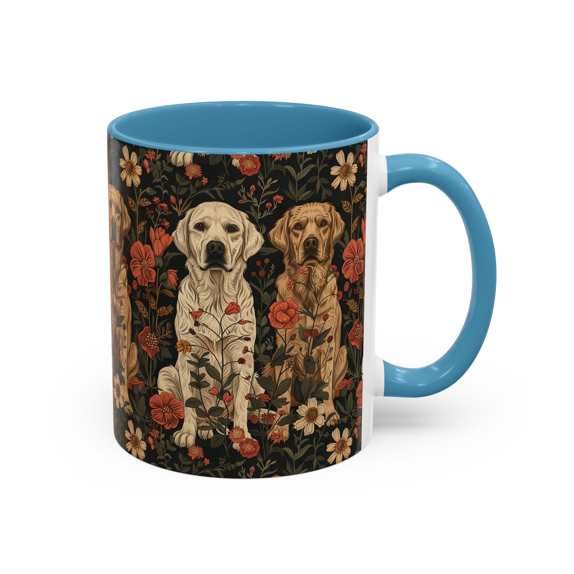 Blossoming Labradors Bouquet Accent Coffee Mug