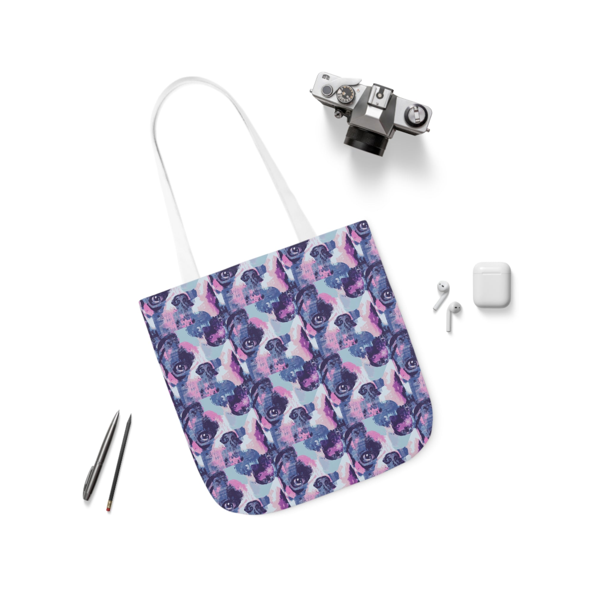 Funky Geometric Boxerista Canvas Tote Bag