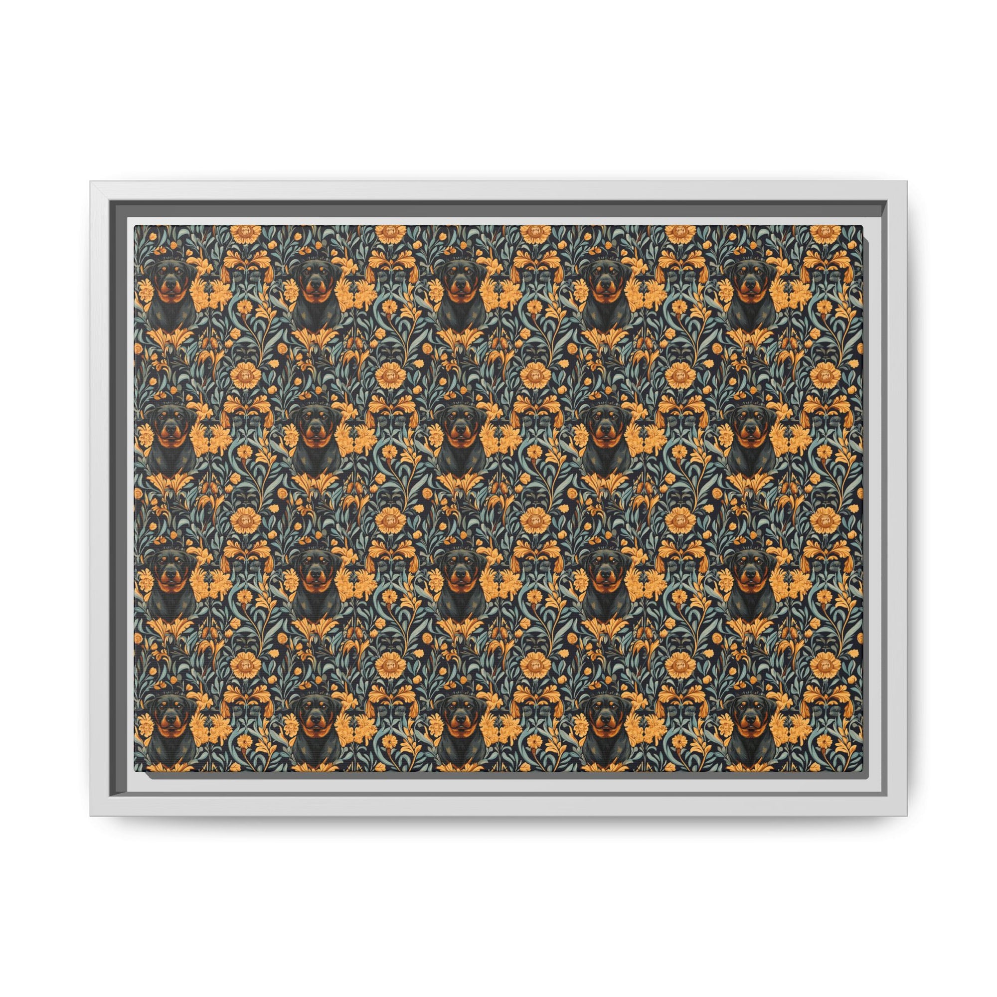 Ruffle Rottie Glamourific Matte Canvas, Framed