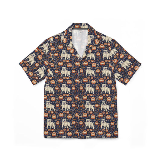 Bulldog Blossom Bonanza Men's Hawaiian Camp Shirt