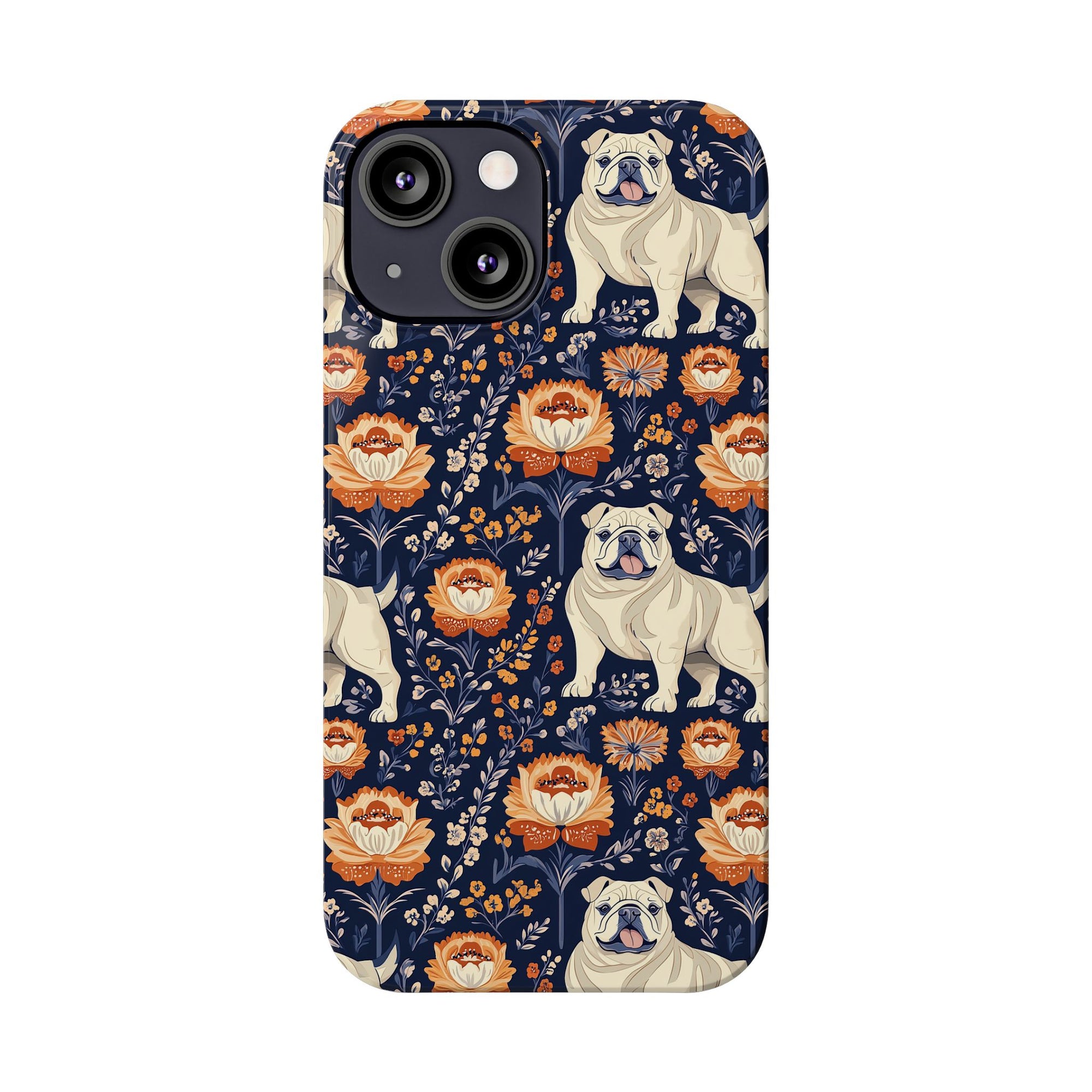 Bulldog Blossom Bonanza Slim Phone Cases