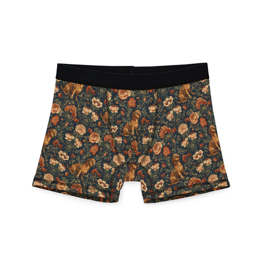 Dazzling Dachsund Blossoms & Foliage Men's Boxers