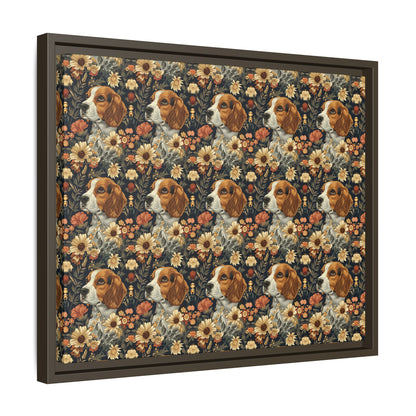 Beagle Blossoms Matte Canvas, Framed