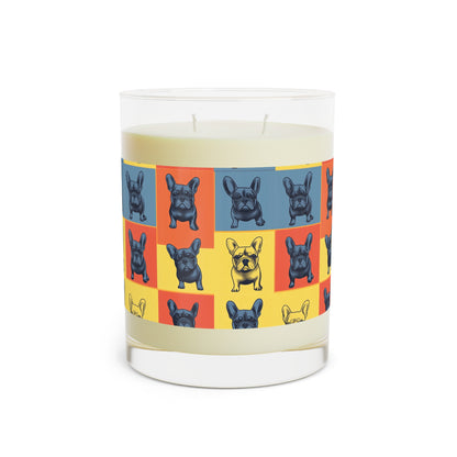 Frenchie Pop Art Pawfection Grid Scented Candle