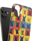 Frenchie Pop Art Pawfection Grid Slim Phone Cases