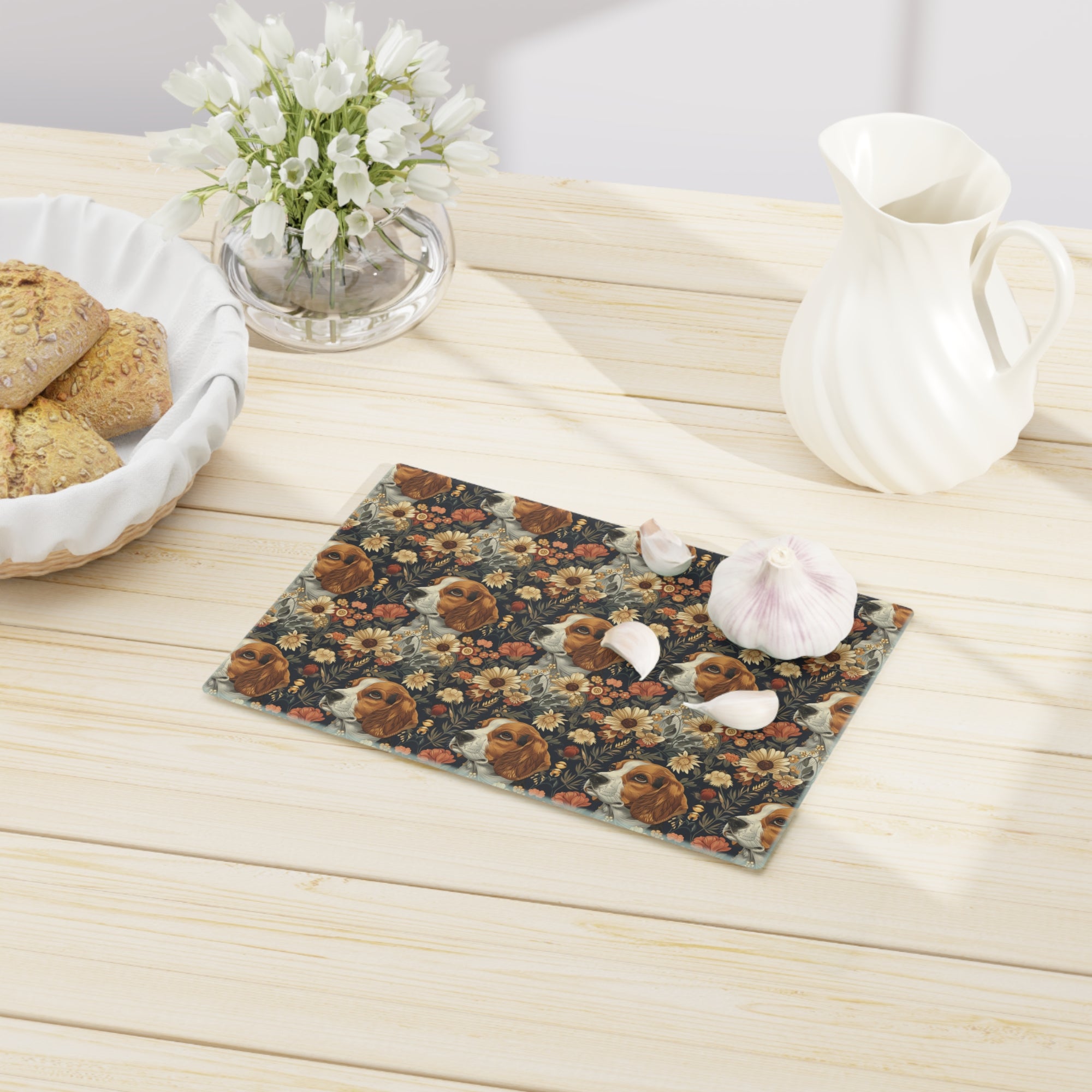 Beagle Blossoms Cutting Board