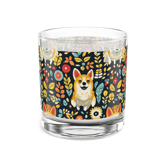 Corgi Rainbow Vine Dream Rocks Glass