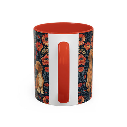 Floral Pawsome Dachsund Delight Accent Coffee Mug