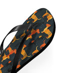 Dapper Dachshund Noir Glow Flip Flops