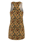 Autumnal German Shepherd Glamour Women's Racerback Dress