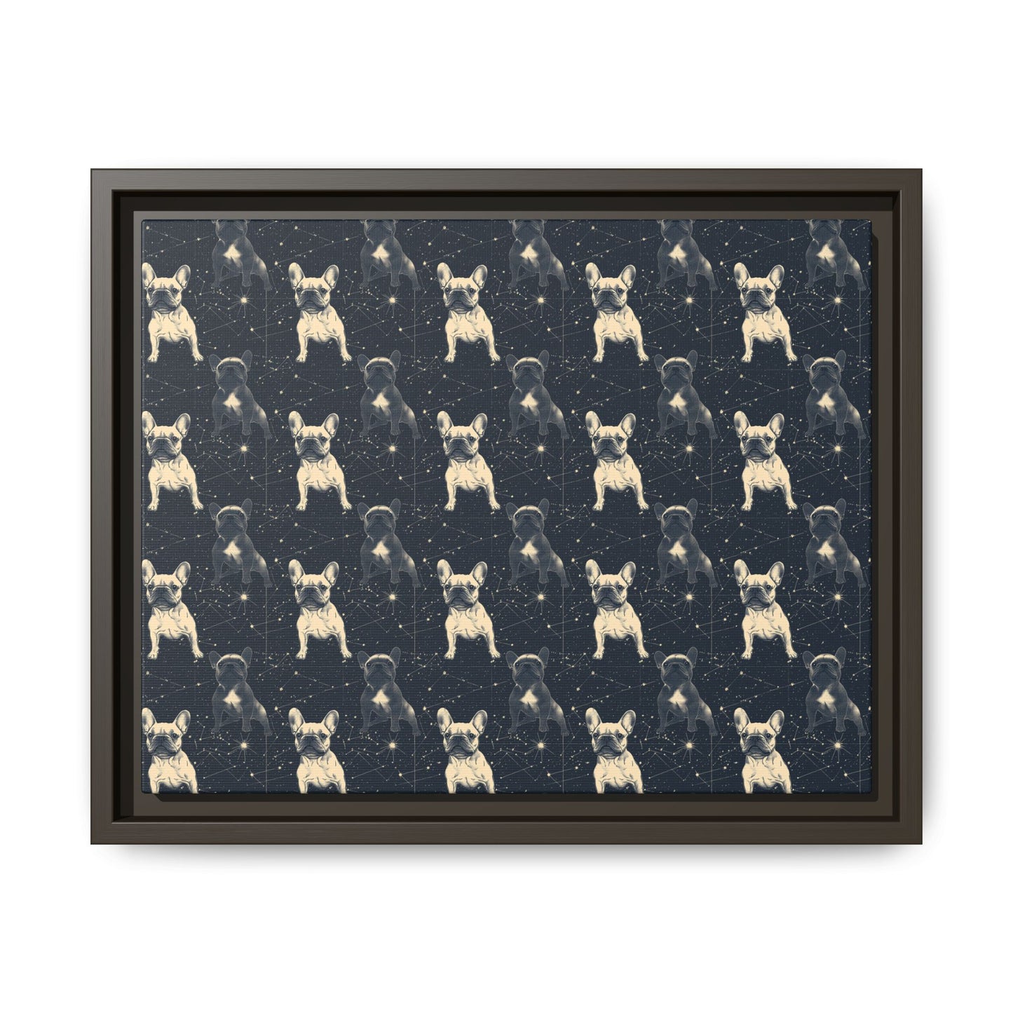 Frenchie Celestial Soar Matte Canvas, Framed