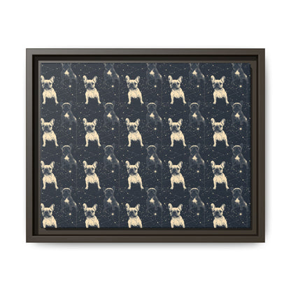 Frenchie Celestial Soar Matte Canvas, Framed