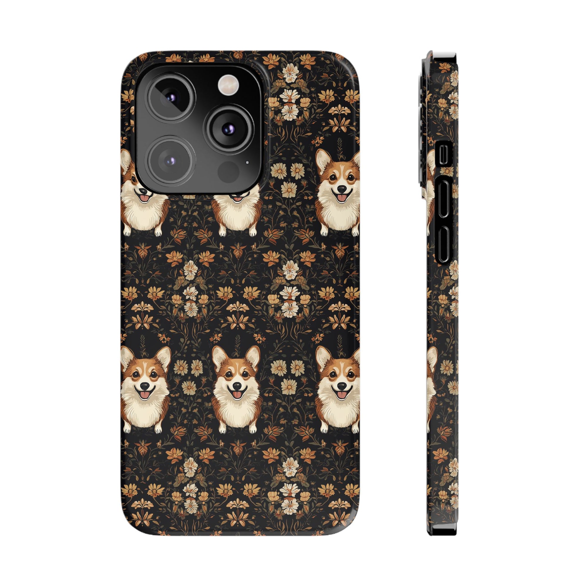 Nighttime Corgi Glow Stride Slim Phone Cases