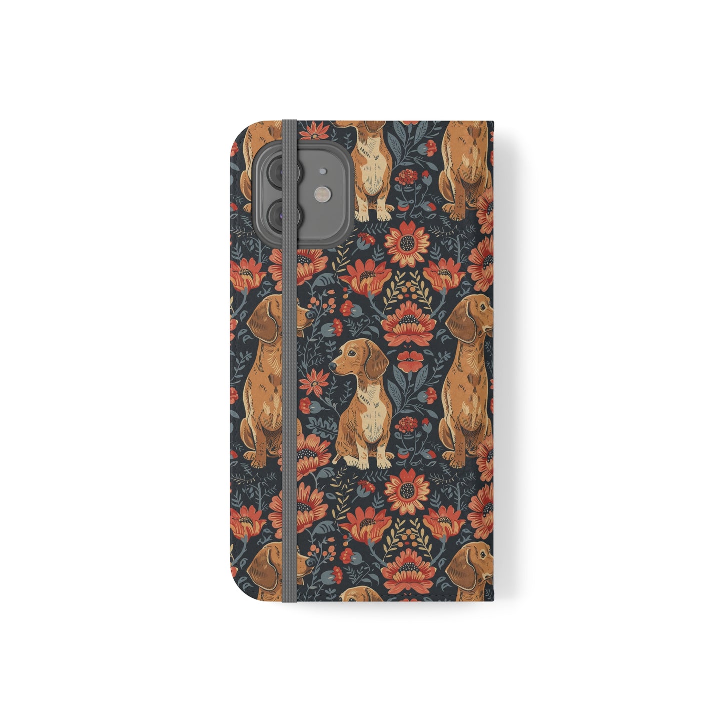 Floral Pawsome Dachsund Delight Flip Cases