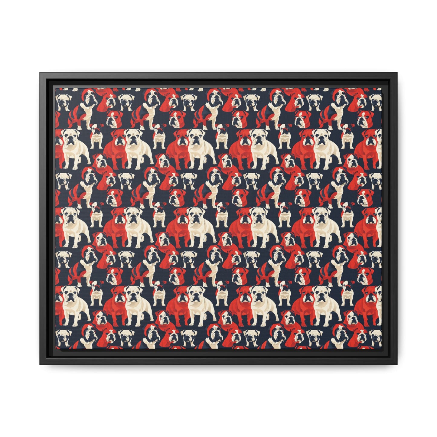 Bulldoggy Bliss Chomper Matte Canvas, Framed