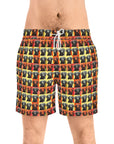 Whimsical Warhol Labrador Men's Mid-Length Swim Shorts