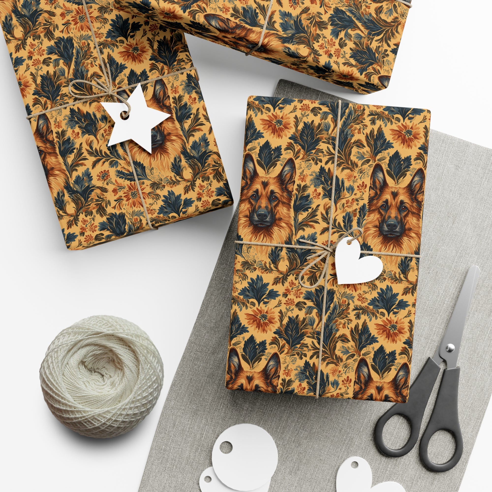 Autumnal German Shepherd Glamour Gift Wrap Papers