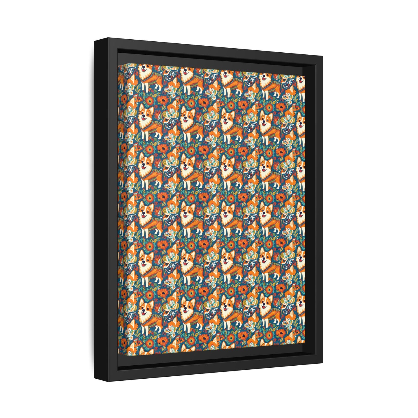 Corgi Carnival Couture Matte Canvas, Framed